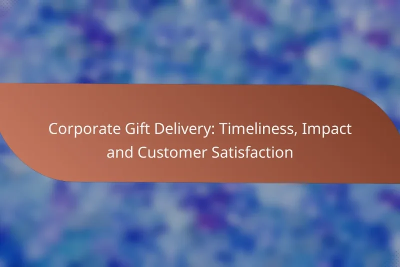 Corporate Gift Delivery: Timeliness, Impact and Customer Satisfaction