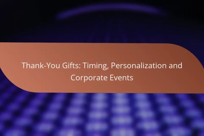 Thank-You Gifts: Timing, Personalization and Corporate Events