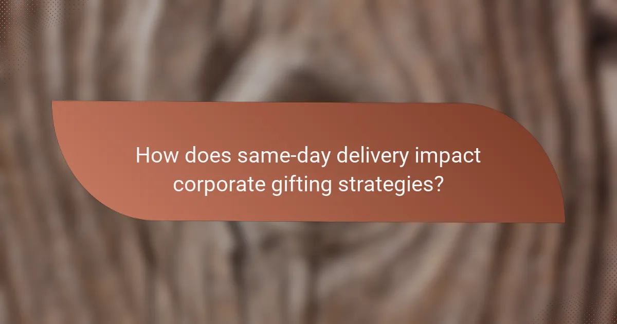 How does same-day delivery impact corporate gifting strategies?