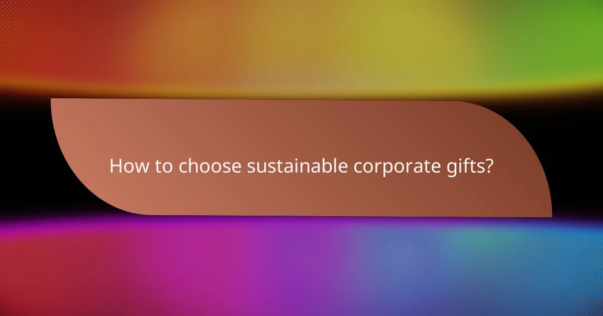 How to choose sustainable corporate gifts?
