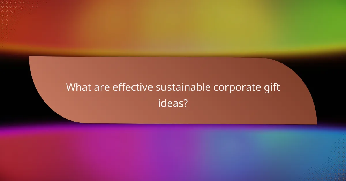 What are effective sustainable corporate gift ideas?