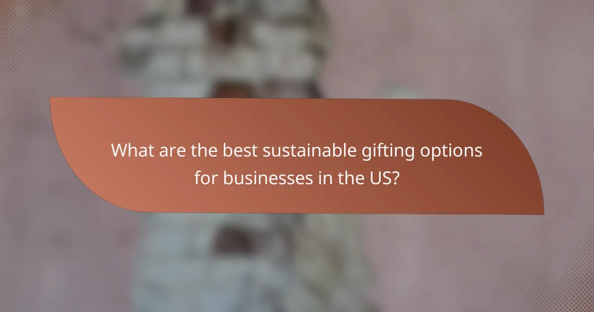 What are the best sustainable gifting options for businesses in the US?