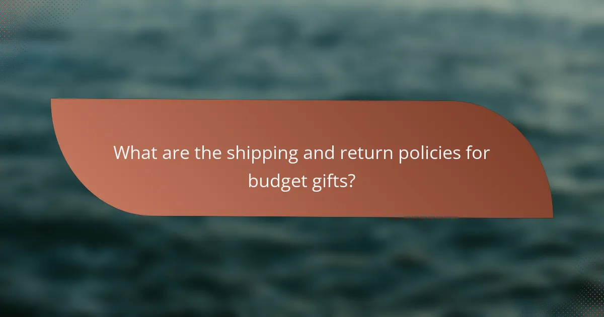 What are the shipping and return policies for budget gifts?