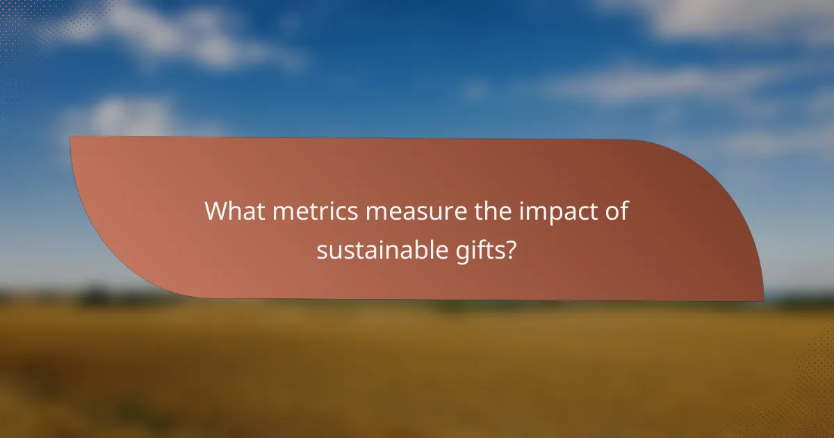 What metrics measure the impact of sustainable gifts?