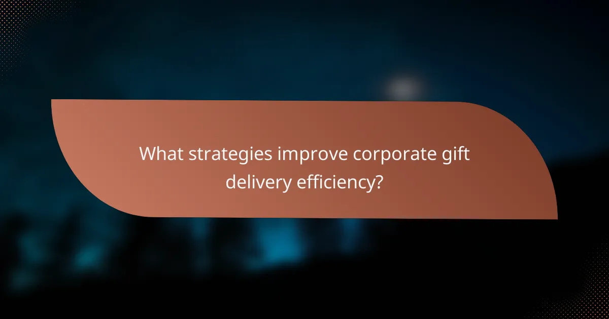 What strategies improve corporate gift delivery efficiency?